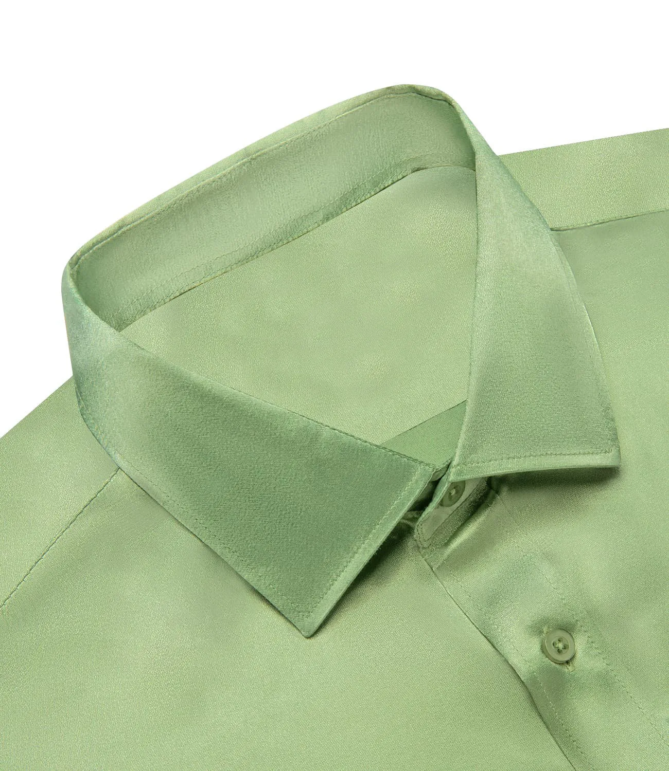 Ties2you Dress Shirt Design Sage Green Solid Mens Short Sleeve Button Down Shirt