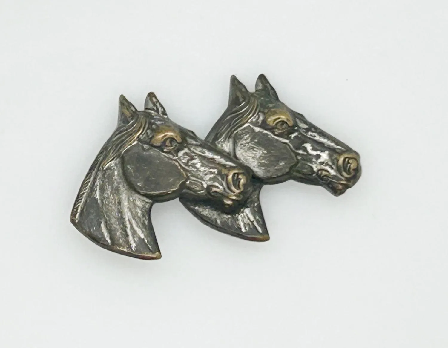 Vintage Brooch with Two Horse Profiles