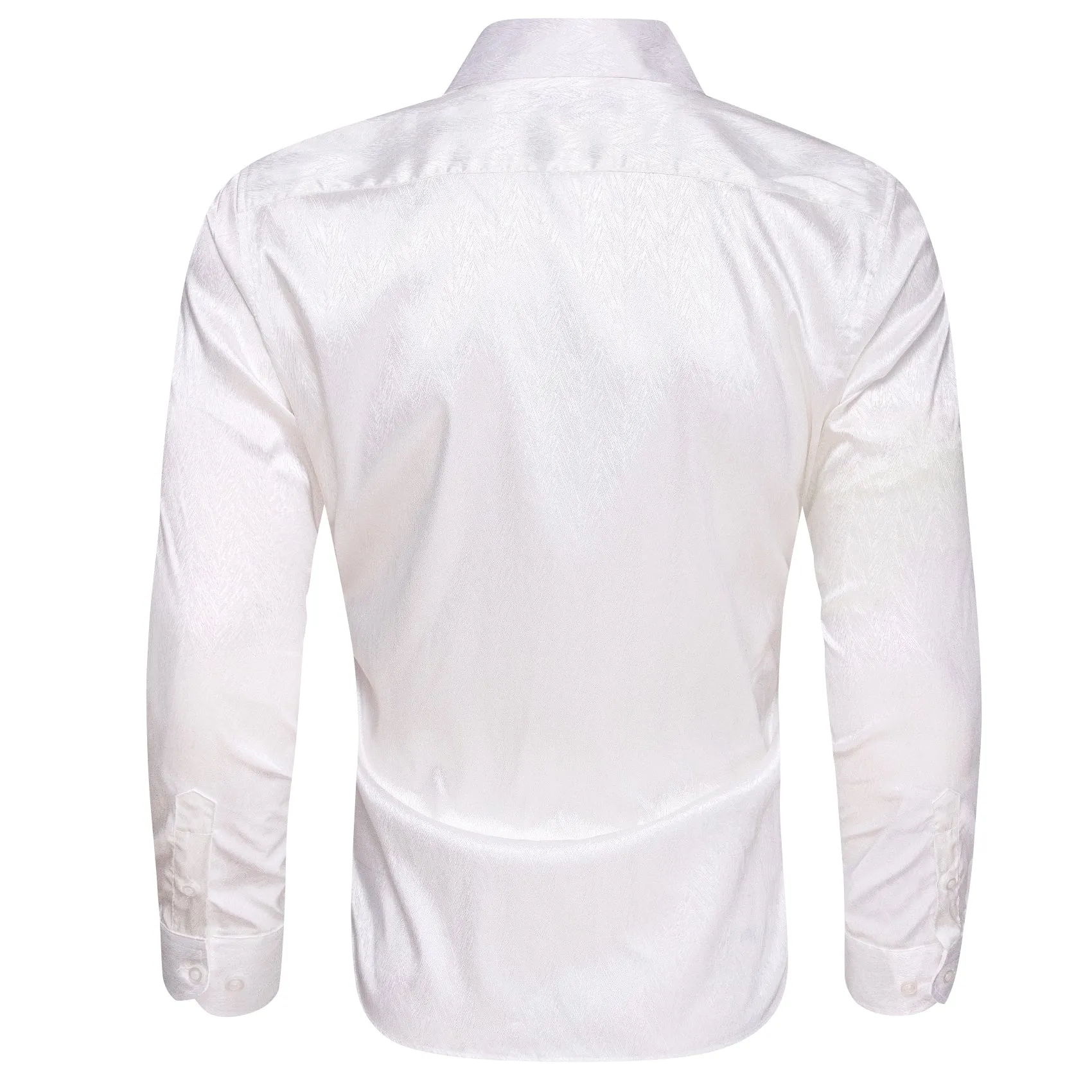 White Novelty Silk Men's Long Sleeve Shirt