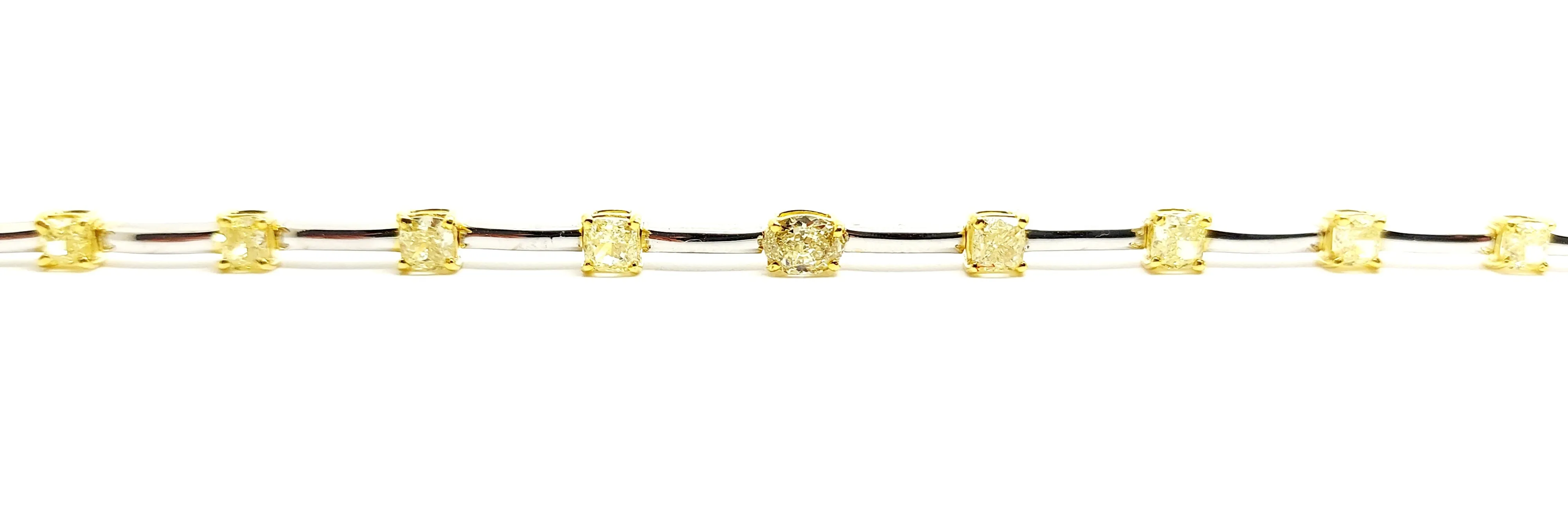 YELLOW DIAMOND STATION BRACELET IN YELLOW & WHITE GOLD AD NO. 2372