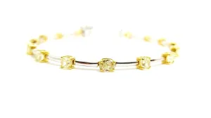 YELLOW DIAMOND STATION BRACELET IN YELLOW & WHITE GOLD AD NO. 2372